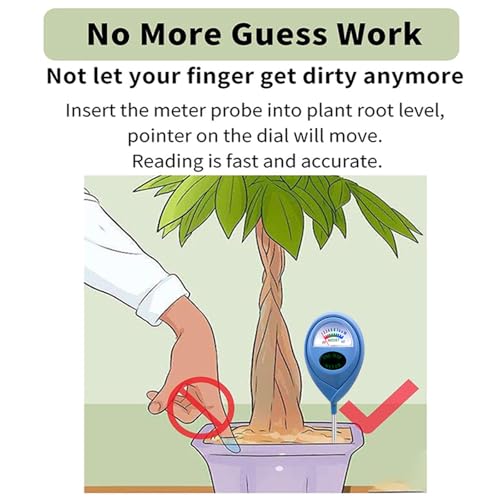 2 Pcs Green Soil Moisture Meter, Plant Water Meter, Moisture Meter for Plants, Soil MoistureTester, Soil Water Gauge for Plants, Plant Moisture Monitor No Battery Needed (Blue+Blue) - color: BLUE+BLUE