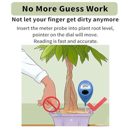 2 Pcs Green Soil Moisture Meter, Plant Water Meter, Moisture Meter for Plants, Soil MoistureTester, Soil Water Gauge for Plants, Plant Moisture Monitor No Battery Needed (Blue+Blue) - color: BLUE+BLUE