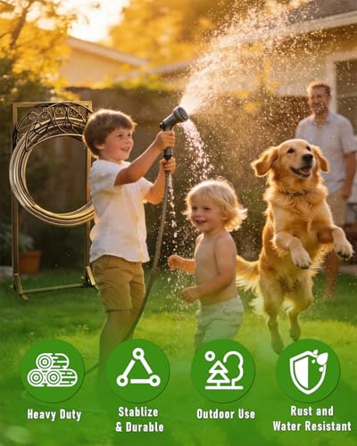 Heavy Duty Garden Hose Holder Freestanding Rustproof, Holds 150FT - color: Hose Holder