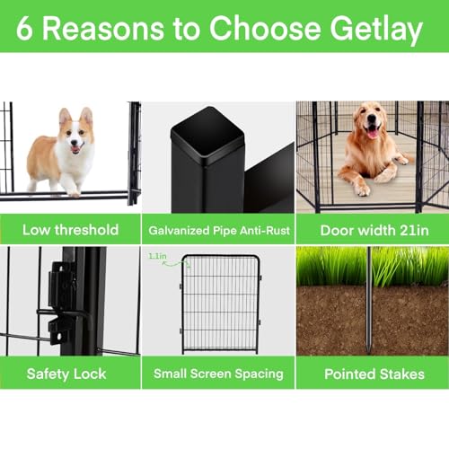 Getlay 36 inch High Garden Fencing, 14 Panels Total 31 Ft(L), Gate 21 inches Wide with Low Sills. Anti Dig Fence Barrier,Garden Fence with Gate, Dog Fences for the Yard, Flower Bed Fencing - size: 36''(H)-14panels-31ft(L)