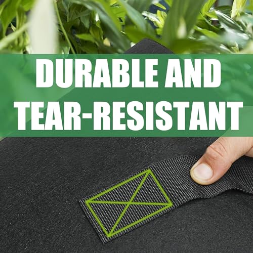 2-Pack 20 Gallon Fabric Grow Bags with Handle, Heavy Duty 300G Thickened Nonwoven with Handles and Reusable, Suitable for Garden Vegetables,Fruits and Flowers(Black) - size: 20 gallon (19.7''D×15.5''H)