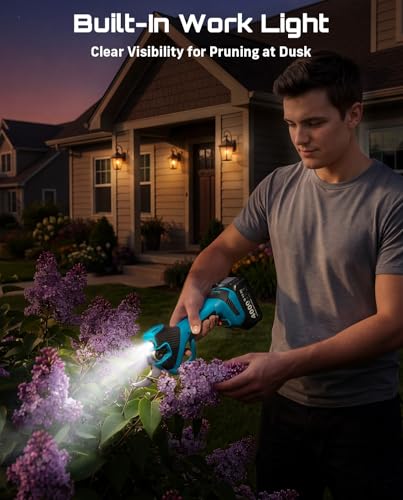 SEESII Electric Pruning Shears 4 Modes, 2.2" Cut Electric Pruners Cordless - color: Light Blue