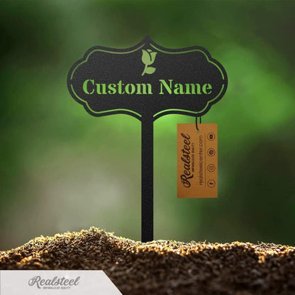 RealSteel Custom Seed & Plant Markers – Metal Garden Stakes for Herbs, Fruits & Vegetables | Elegant Steel Plant Labels for Pots, Raised Beds & Outdoor Gardens | Farmhouse & Greenhouse | Sprout Icon - style: Sprout