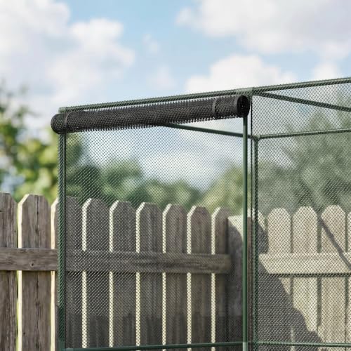 Outsunny 6' x 4' x 6' Crop Cage with Zippered Doors Vegetable Garden, Black - color: Black, size: 6' x 4' x 6'
