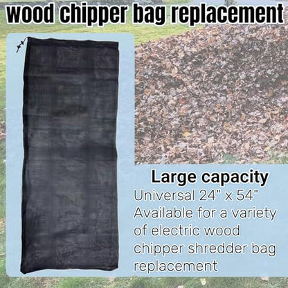 24 "x48 Large Capacity Adjustable Opening Wood Chipper Bag, Reusable Wood Chipper Bag Leaf Shredder Replacement Bag, Chipper Shredder Bag,Can Be Used for Park Lawn Wood Chipper，Replacement Bag