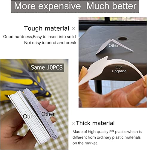 DaTpuik 30 Pcs Waterproof Wihte Durable Plastic Plant Outdoor Garden Labels Nursery Markers T-Type Thick Tags Re-Usable for Vegetables Seedlings - color: Whitex30pcs, size: 4 inch