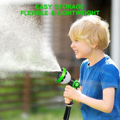 25FT Garden Hose,Flexible Water Hose, 10-Function Sprayer, Non-Expanding - color: BlackGreen, size: 25