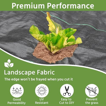 Pattiumo Weed Barrier Fabric 3x180FT Landscape Fabric 3.2oz Weed Barrier Fabric Heavy Duty for Landscaping Fabric Garden Fabric Weed Barrier Weed Blocker Garden Bed Cover, Commercial Driveway - size: 3X180 FT