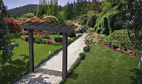 Vita Charcoal Gray Wildwood Cedar Arbor – 72" W x 90" H, Garden Arch for Climbing Plants, Wedding Ceremony & Backyard Décor, Durable Two-Post Trellis, Easy Assembly, for Parties & Celebrations