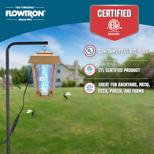 Flowtron Bug Zapper, 1.5 Acre Outdoor, Two 40W UV Bulb, 5600V Zap, Tan - color: Tan