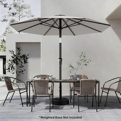 AreShark 9FT Outdoor Patio Umbrella with Tilt and Crank, Light Gray - color: Light Gray, size: 9ft