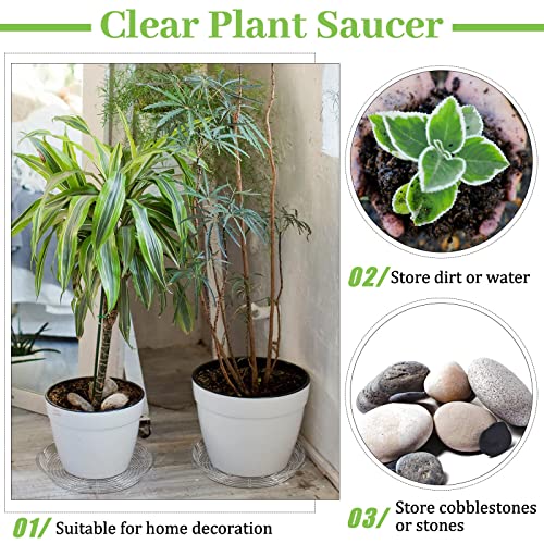Shellwei 18 Pack 20 Inch Plastic Plant Saucers Extra Large Clear Flower Pot Drip Trays Plants Drip Tray Plant Drainage Tray Plants Saucer Trays for Indoors Outdoors - size: 20 Inch
