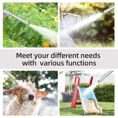 Garden Hose Nozzle with Brass Nozzle,100% Heavy Duty Metal Water Nozzle - color: Silver