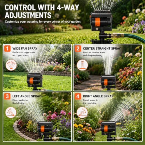 Oscillating Lawn Sprinkler with Adjustable Spray