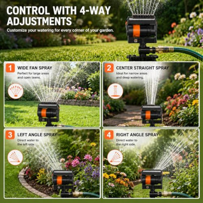 Oscillating Lawn Sprinkler with Adjustable Spray