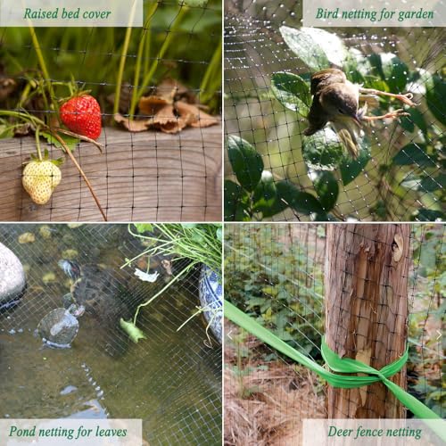 Bird Netting 6.5x13FT, 3/4"Mesh Garden Netting for Plant Protection - size: 6.5X13 FT