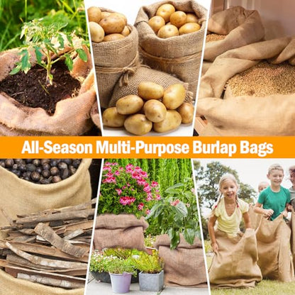 Legigo 3 Pack 32 X 40 Inch Burlap Bags for Winter Plant Frost Protection - size: 32 X 40 Inch