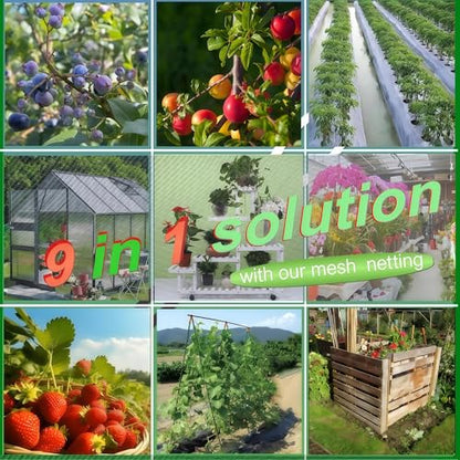 Large Fruit Tree Netting 2 Pack 10x10 FT with Drawstring and Zipper - Easy Install Plant Protection Cover, Reusable Garden Mesh Bag for Blueberry Bushes - Blocks Birds/Insects/Squirrels - size: 10x10 FT