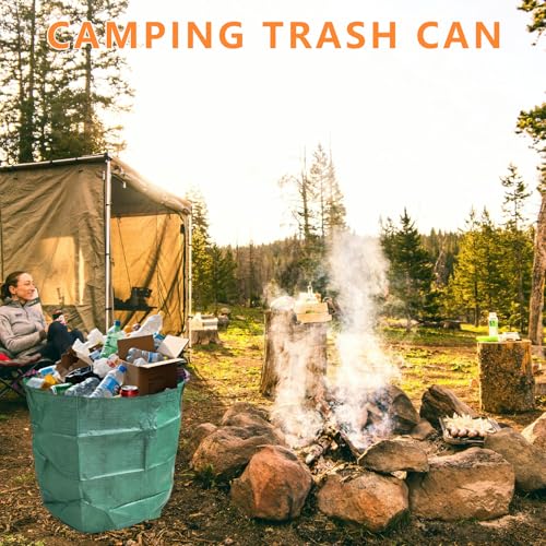 2-Pack 132 Gallon Reusable Yard Waste Bags, Heavy Duty Collapsible Garden Leaf Bags with Plastic Ring, Stand-Up Yard Waste Bin for Collecting Leaves, Lawn Grass - style: 2-Pack 132 Gallon Waste Bags