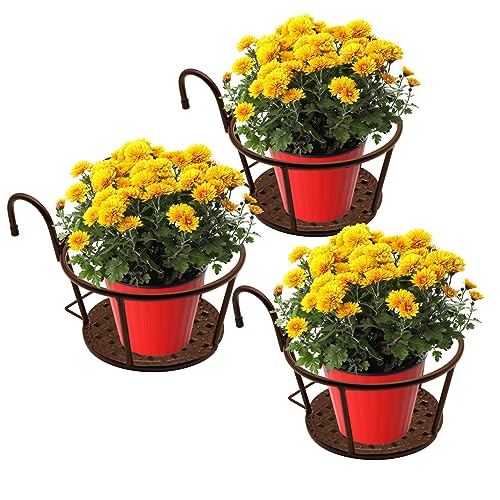 Hanging Rail Planter Baskets Gardening Wrought Iron Hanging Flower Baskets for Home Balconies, Iron Products for Home Grown Plants (Champagne) - color: Champagne