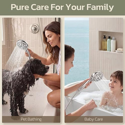 JDO Handheld Shower Head, 6 Spray Settings, Brushed Nickel Finish - color: Brushed Nickel, style: 6 Modes