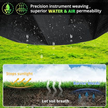 GOTGELIF Weed Barrier Fabric 4x100ft Heavy Duty, Ground Cover with 20 Pegs - size: 3.2oz-4ftx100ft with 20 pegs