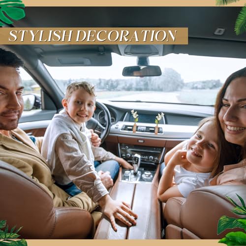 4 Pcs Mini Car Vase Vent Clip Propagation Vase, Light Wood Color - color: Light Wood Color