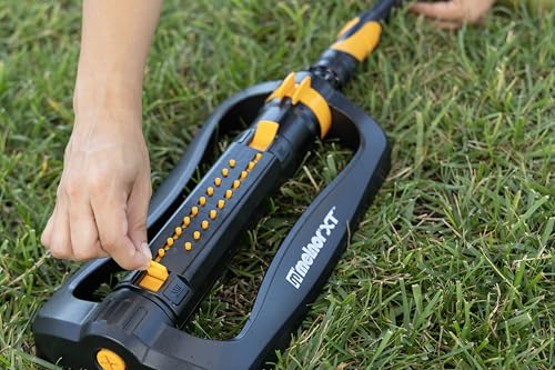 Melnor 65202AMZ CrossStream Turbo Oscillating Sprinkler, 4,000 Sq. Ft. Coverage, TwinTouch Width & Range Control, InfinityDrive™ Turbo Motor, Black, Orange - size: 2-Way Adjustable, style: CrossStream