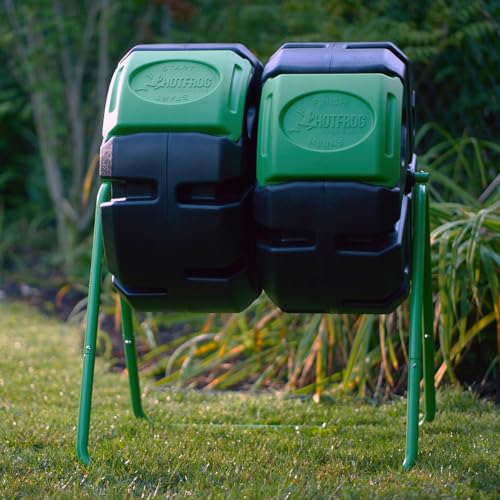 FCMP Outdoor HOTFROG Dual Body Tumbling Composter (HF-DBC4000) Black & Green (37-Gallon)