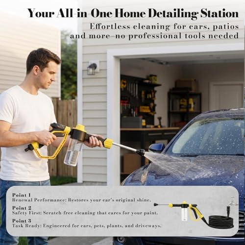 Car Wash Foam Gun for Garden Hose, Car Foam Cannon with 3 Spray Modes