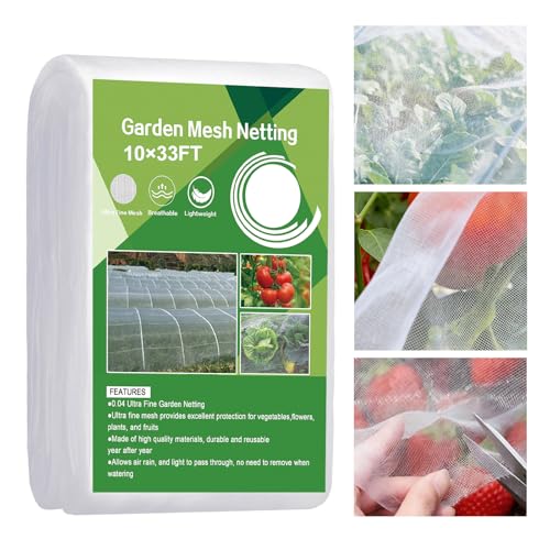 Garden Netting, Plant Covers 10x33Ft Net Ultra Fine Mesh Protection Netting for Vegetable Plants Fruits Flowers Crops Greenhouse Row Cover Raised Bed Barrier Screen Protection Net Cover - size: 10FT*32FT