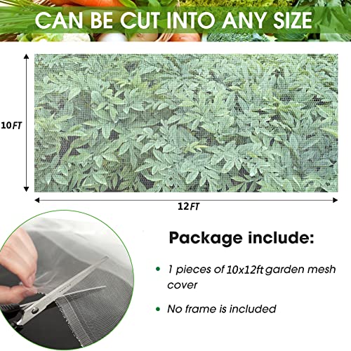 Unves 10'x12'Garden Netting, Bird Mosquito Netting Row Covers Bird Net - size: 10 x 12 Ft x 1 pc