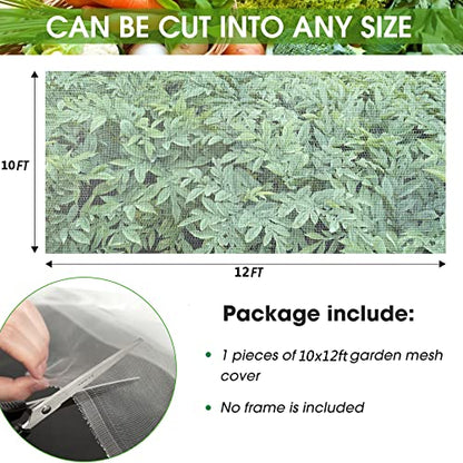 Unves 10'x12'Garden Netting, Bird Mosquito Netting Row Covers Bird Net - size: 10 x 12 Ft x 1 pc