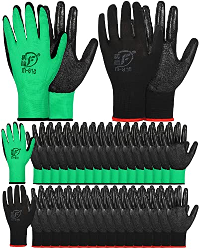 Honeydak 36 Pairs Garden Gloves Bulk for Men Women - color: Black, Green