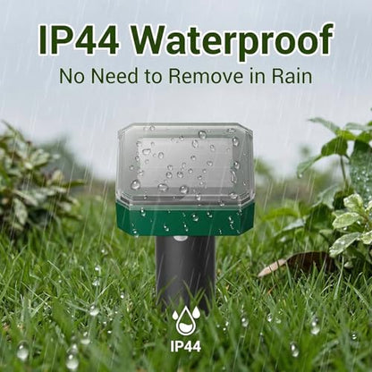 Solar Powered Mole Repeller Gopher Deterrent Outdoor Groundhog Repellent Ultrasonic Snake Armadillo Repeller Waterproof Effective for Yard Lawn Garden (8, Jade)