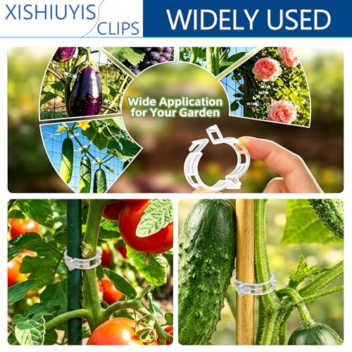 120Pcs Plant Support Clips, Tomato Clips for Climbing Plants, Reusable Plastic Garden Trellis Clips for Vine Vegetables Grape Tomato Cucumber to Grow Upright Healthier ( - color: White