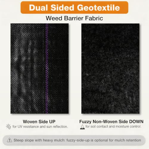 AMAGABELI 4ft x 50ft Weed Barrier Landscape Fabric 5.8oz Dual Sided Garden Cloth Heavy Duty Weed Control Blocker Mat Gardening Ground Cover Durable Woven Geotextile Fabric Driveway Underlayment - size: 4x50ft