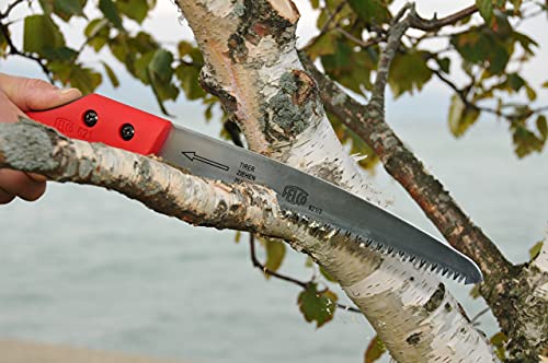 FELCO 621 Pruning Saw – Straight Pull-Stroke Saw for Tree Trimming & Forestry | Tree Branch Cutter | Handsaw with Tapered Hardened Steel 9.5" Blade, Non-Slip Handle, Carrying Sheath, Swiss Precision