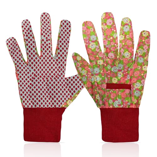 Women's Gardening Gloves Weeding and Thorn Resistant Work Gloves for Digging Planting Pruning Raking-Grown - color: Red
