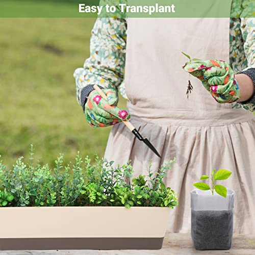 GREANER 100PCS Seedling Nursery Bags, 7.8x13.7 inches Biodegradable Non-Woven Fabric Plant Grow Bags, Seeding Starter Container Pouch for Vegetables, Flowers, Fruits, Trees, Indoors and Outdoors Use - size: 7.8"x13.7"/100pcs