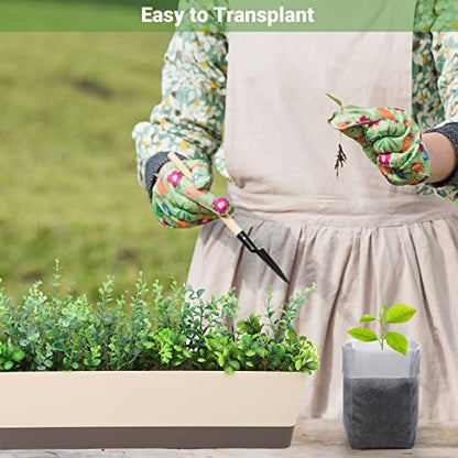 GREANER 100PCS Seedling Nursery Bags, 7.8x13.7 inches Biodegradable Non-Woven Fabric Plant Grow Bags, Seeding Starter Container Pouch for Vegetables, Flowers, Fruits, Trees, Indoors and Outdoors Use - size: 7.8"x13.7"/100pcs