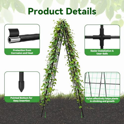 Cucumber Trellis 49.4"*49.4" Metal Garden Trellis for Climbing Plants,Black - size: 50"*32"*50"-B