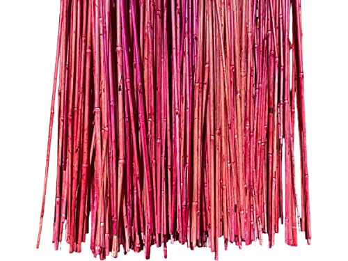 5.5 Feet Natural Thin Bamboo Stakes - Over 5 Feet Tall - Pack of 20 - Multiple Colors Available! (Red) - color: Red