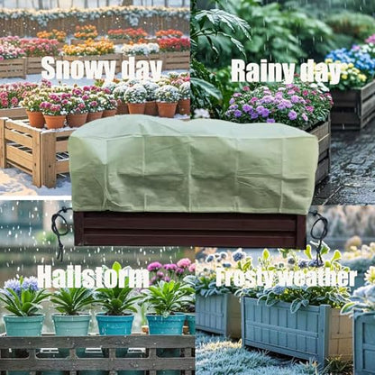 EJW Planter Cover, Plant Covers Freeze Protection,2 Pack 39.3"*17.7"x15.7" Planter Covers for Winter, Frost Cloths for Outdoor Plants, Raised Bed Covers for Winter. - size: 2PCS-39.3*17.7*15.7(inch)