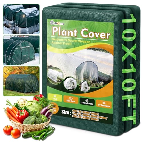 Green Plant Covers Freeze Protection, 10 x 10 ft - 1.5 oz/yd² Frost Cloths for Outdoor Plants, Tree Covers Freeze Protection, Winter Garden Blanket, Sun Cover for Plants for Greenhouse, Vegetables - color: Green, size: 1.5oz-10'x10'