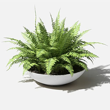 Veradek Mason Series Lane Bowl - Large Outdoor Bowl Planter - color: White, size: 6"H x 24"DIA