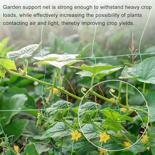 HARFINGTON Trellis Netting Climbing Plants 328ftx8 x8 Mesh White & Green - size: 328 x 6.6ft, 6 Strands, 8" x 8"