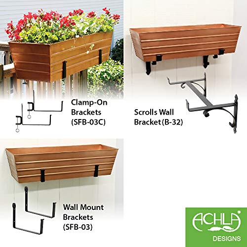 Achla Designs C-21C Plated Flower Box, Window Flowerbox Planter, Large, Copper - color: Copper, size: Large