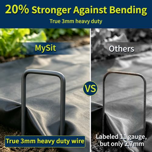 Mysit 6 Inch Landscape Staples 11 Gauge Heavy Duty U Shaped Garden Stakes