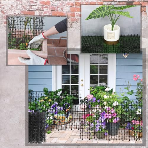 Abbylike 3 Pack 6.5 ft Cat Repellent Mat with Soft Spikes, Black - color: Black